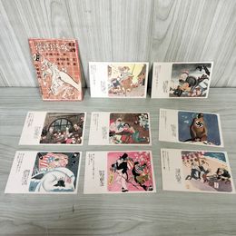 7_    絵葉書 8枚 皇軍慰問 米英撃滅 啄木珍釋選 啄木珍訳選 石川啄木 岸丈夫 吉田孤羊文 岩手県教育会 風刺画 袋付き 006540