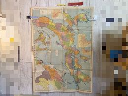 1_　最新日満大地図 昭和9年 1934 大満州国全図 朝日新聞 戦前 韓国 台湾 ヤケ 破れ多数あり サイズ約78×108cm