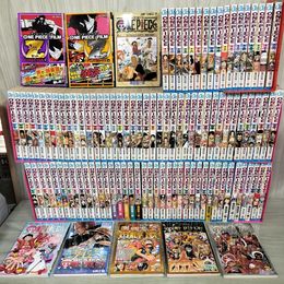 1_　計105冊セット ONE PIECE ワンピース 1～107巻中98冊(79.93～99.106巻欠)+映画特典など7冊 ジャンプコミックス 埃・シミ・汚れ有 012400
