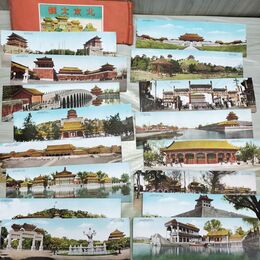 1_　絵葉書 16枚 北京大観 中華民国郵政明信片 袋付 中国 パノラマ はがき 臭い有 170171