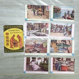 1_　絵葉書 8枚 満洲民衆風俗 車窓風景 中国 はがき 臭いあり 200154