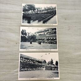 1_　絵葉書 計3枚 県立盛岡高等女学校 岩手 春季運動会 花くらべ 普通体操 230029