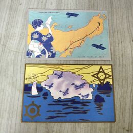 1_　計2枚 大正10年 第3回郵便飛行 記念絵葉書 帝国飛行協会発行 袋欠 絵はがき 230048