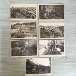 1_　計7枚 絵葉書 陸軍特別大演習 電信隊 歩兵 機関銃 統監部 軍旗 150208