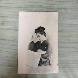1_　絵葉書 軍事郵便 美人 着物 手彩色 戦前 290050