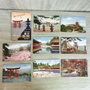 1_　計8枚 絵葉書 宮島の風光 安芸 原色版 大鳥居 神鹿 五重塔 風景 広島県 260021